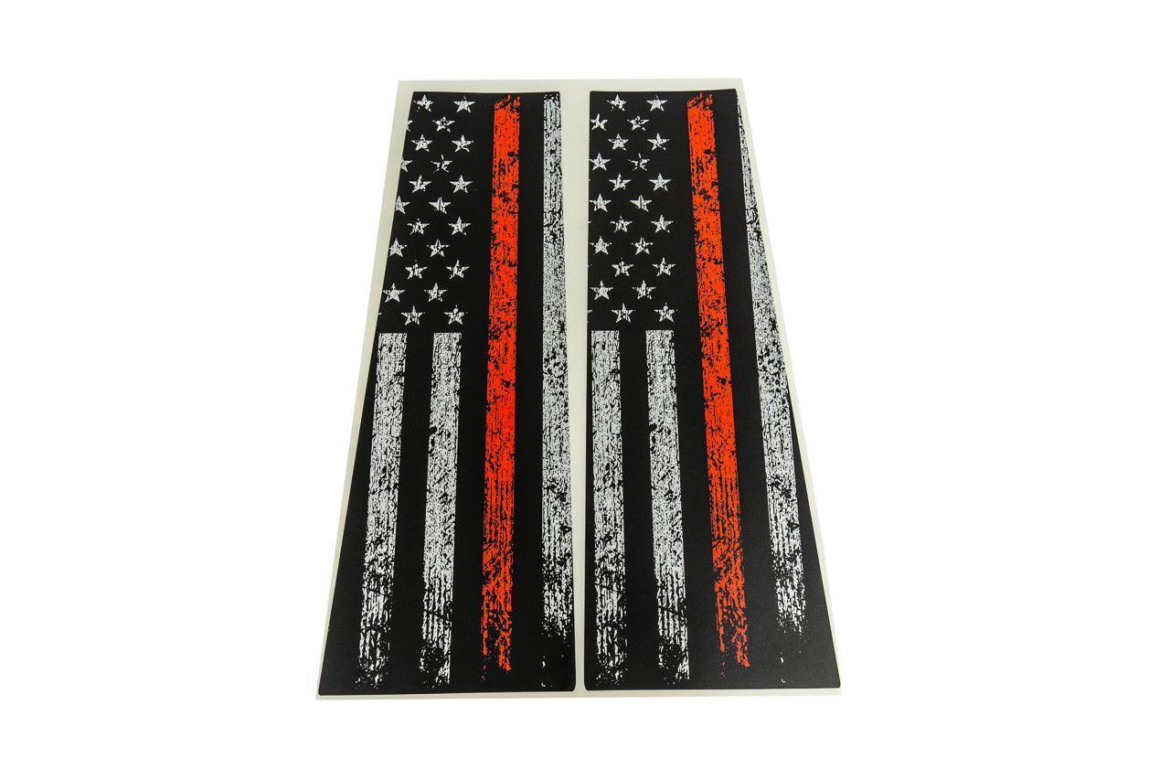 American Flag B Pillar Overlays - 2024+ Tacoma Double Cab / 2025+ 4Runner StickerFab