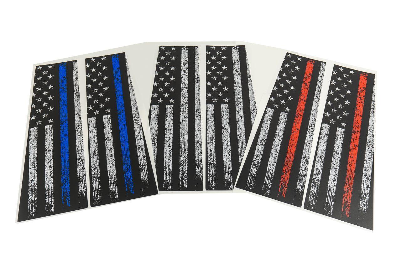 American Flag B Pillar Protection Kit (Printed Series) - 2021+ Bronco 4 Door StickerFab