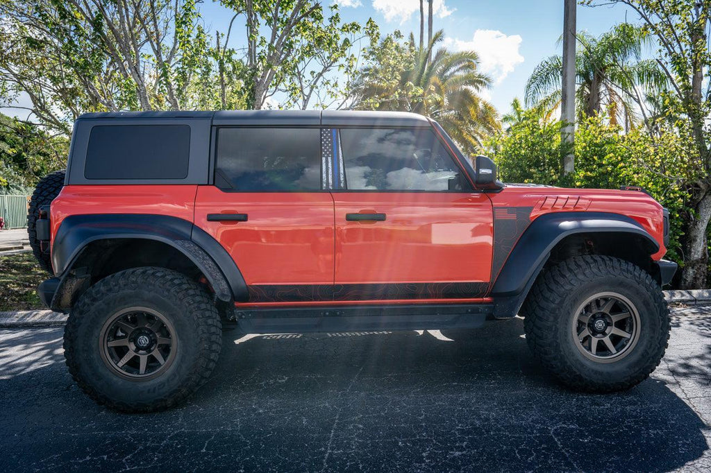 American Flag B Pillar Protection Kit (Printed Series) - 2021+ Bronco 4 Door StickerFab