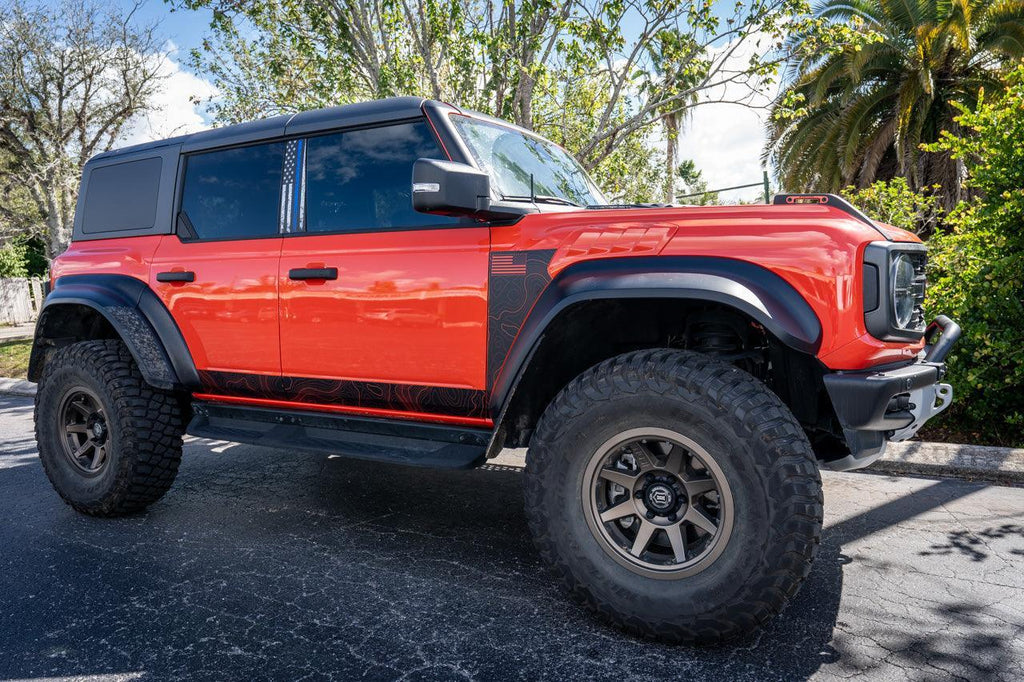 American Flag B Pillar Protection Kit (Printed Series) - 2021+ Bronco 4 Door StickerFab