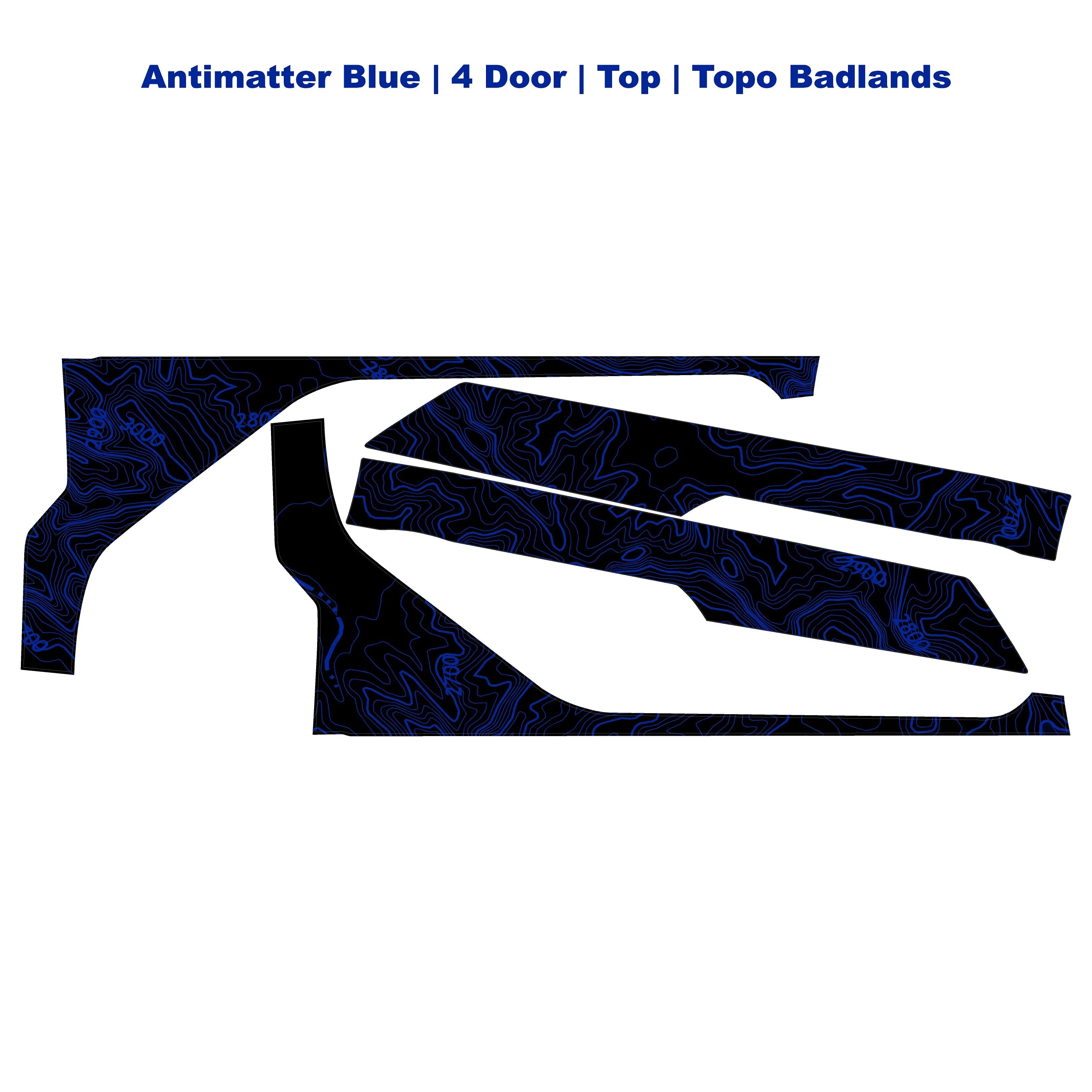 Topographic Upper Door Overlay Kit (Printed Series) - 2021+ Bronco 4 Door StickerFab