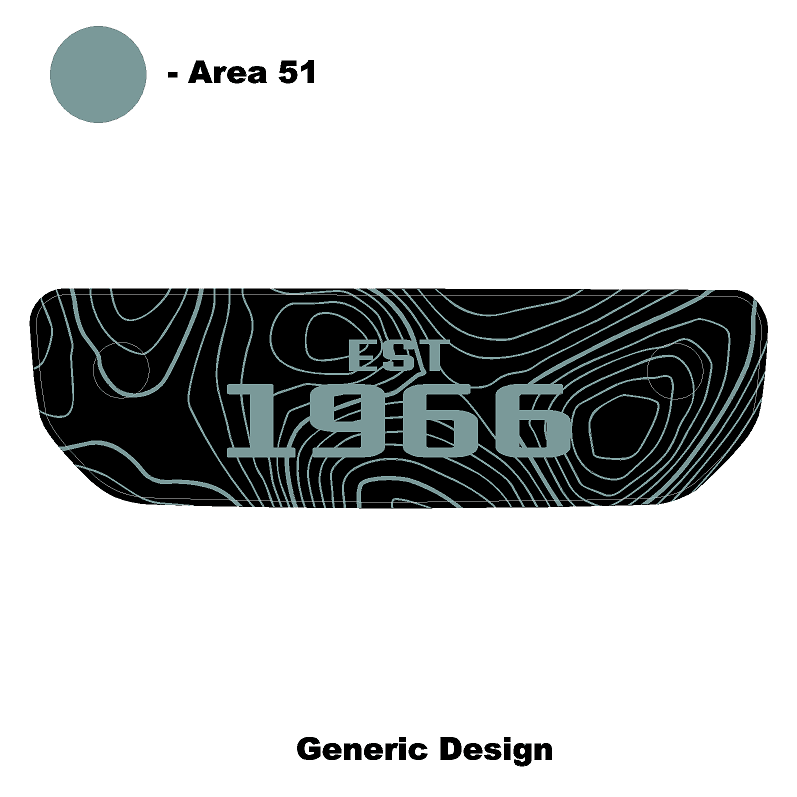 1966 Topographic Shifter Plate (Printed Series + Acrylic) - 2021+ Bronco StickerFab