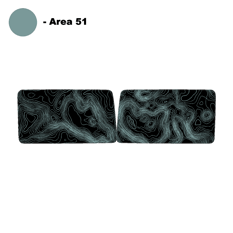 Topo Hardtop Side Window Overlays - 2021+ Bronco 4 Door StickerFab