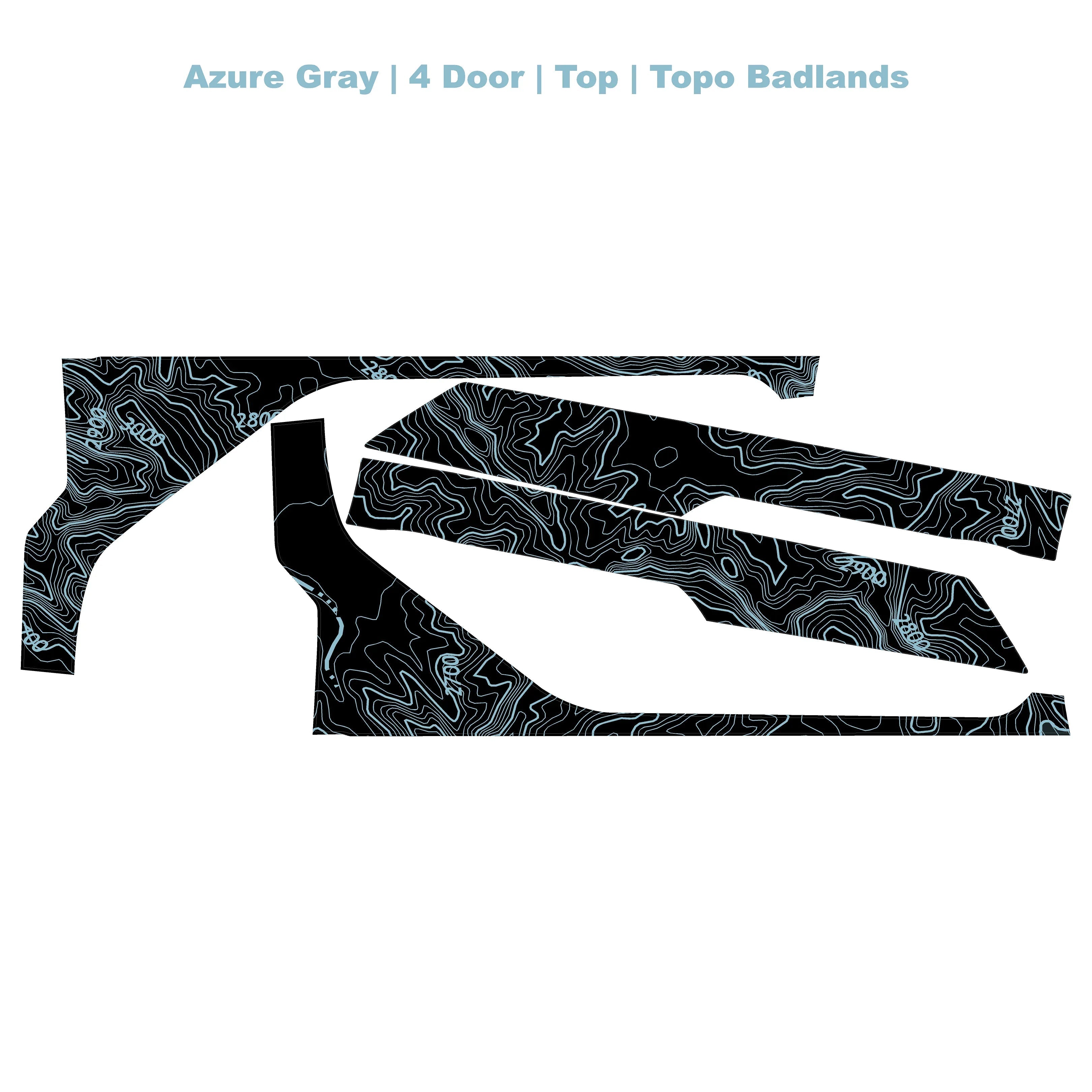 Topographic Upper Door Overlay Kit (Printed Series) - 2021+ Bronco 4 Door StickerFab