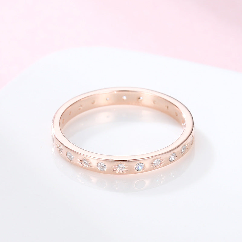 Hollow Dot Zircon Sterling Silver Ring Vera Lux