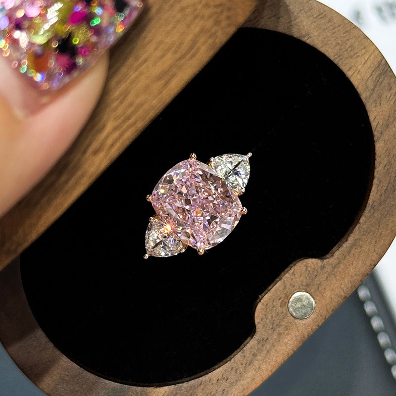Dazzling Fire-Color Starry-Cut Zircon Elegant Minimalist Open-End Ring For Women Vera Lux