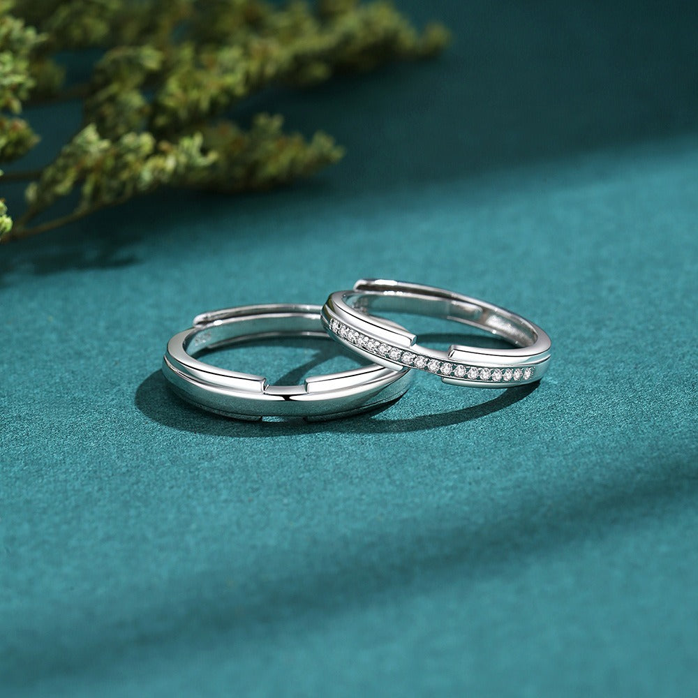 S925 silver diamond couple ring Vera Lux