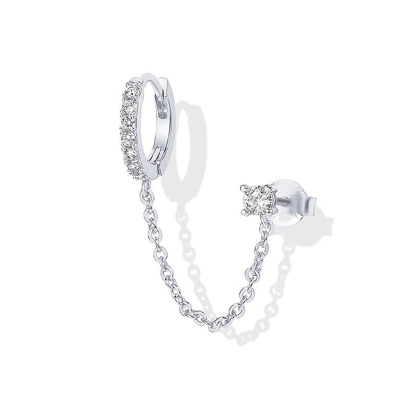S925 Silver Single-Row Diamond Stud Earrings Vera Lux