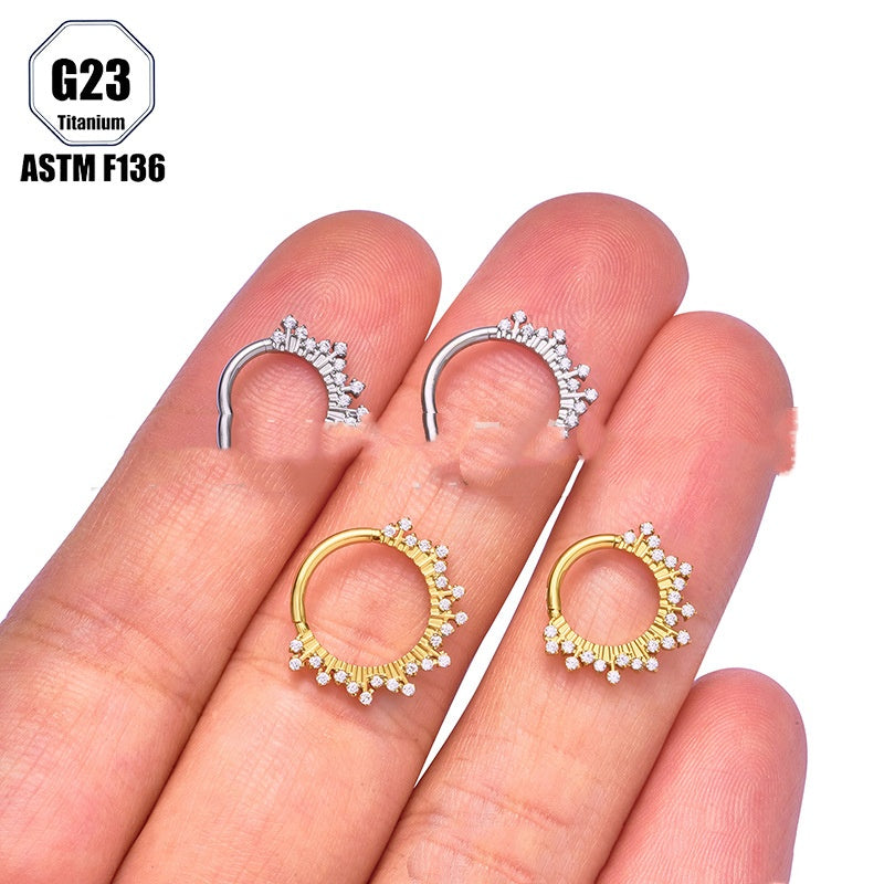 European And American G23 Titanium Alloy Earrings With Zircon Inlays Vera Lux