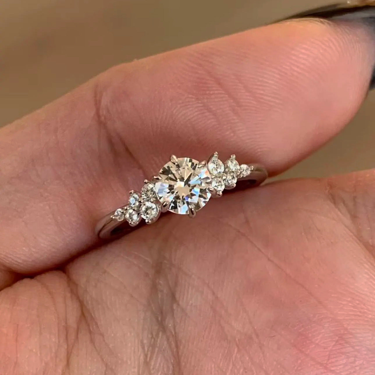S925 Sterling Silver Berlin Love Letter Zircon Open Ring For Women, Luxury Shiny Zircon, Elegant & Versatile Commute Ring Vera Lux