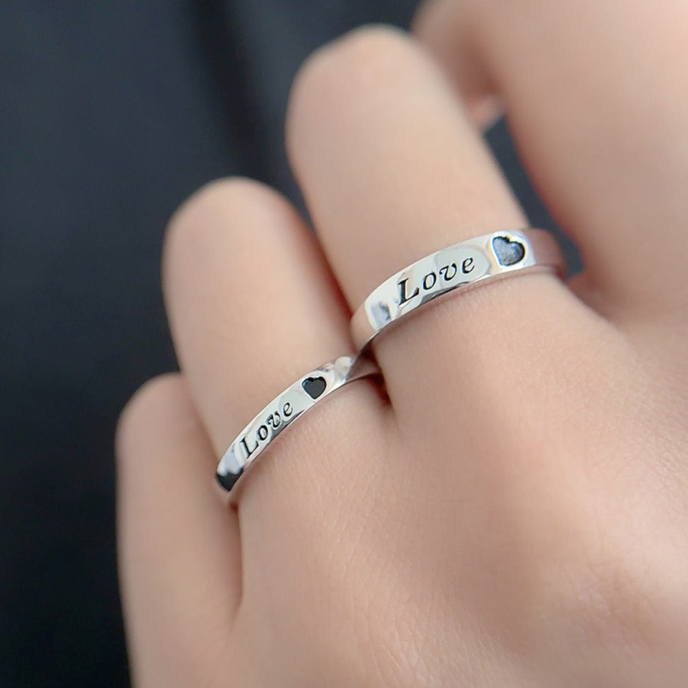 S925 sterling silver LOVE couple ring Vera Lux