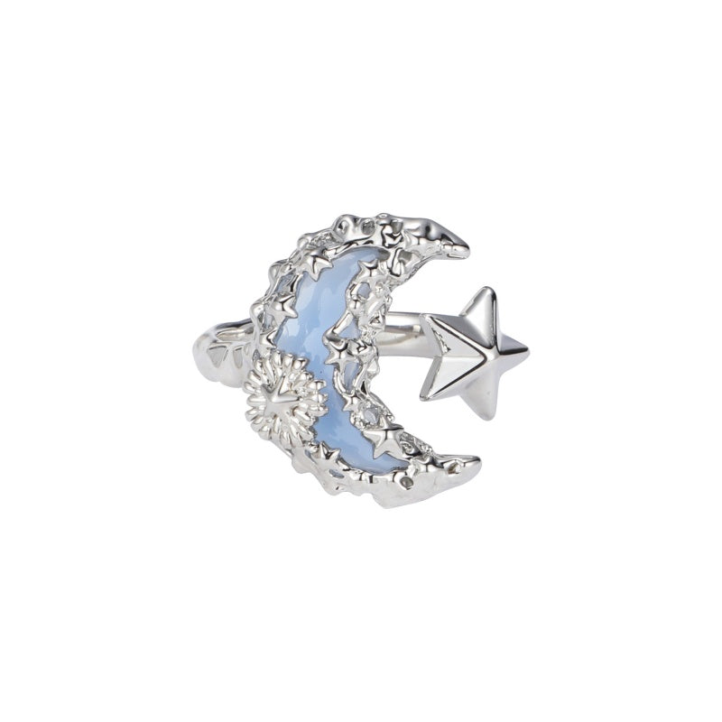 Lava Blue Moon Ring For Women Light Luxury High-End Vera Lux