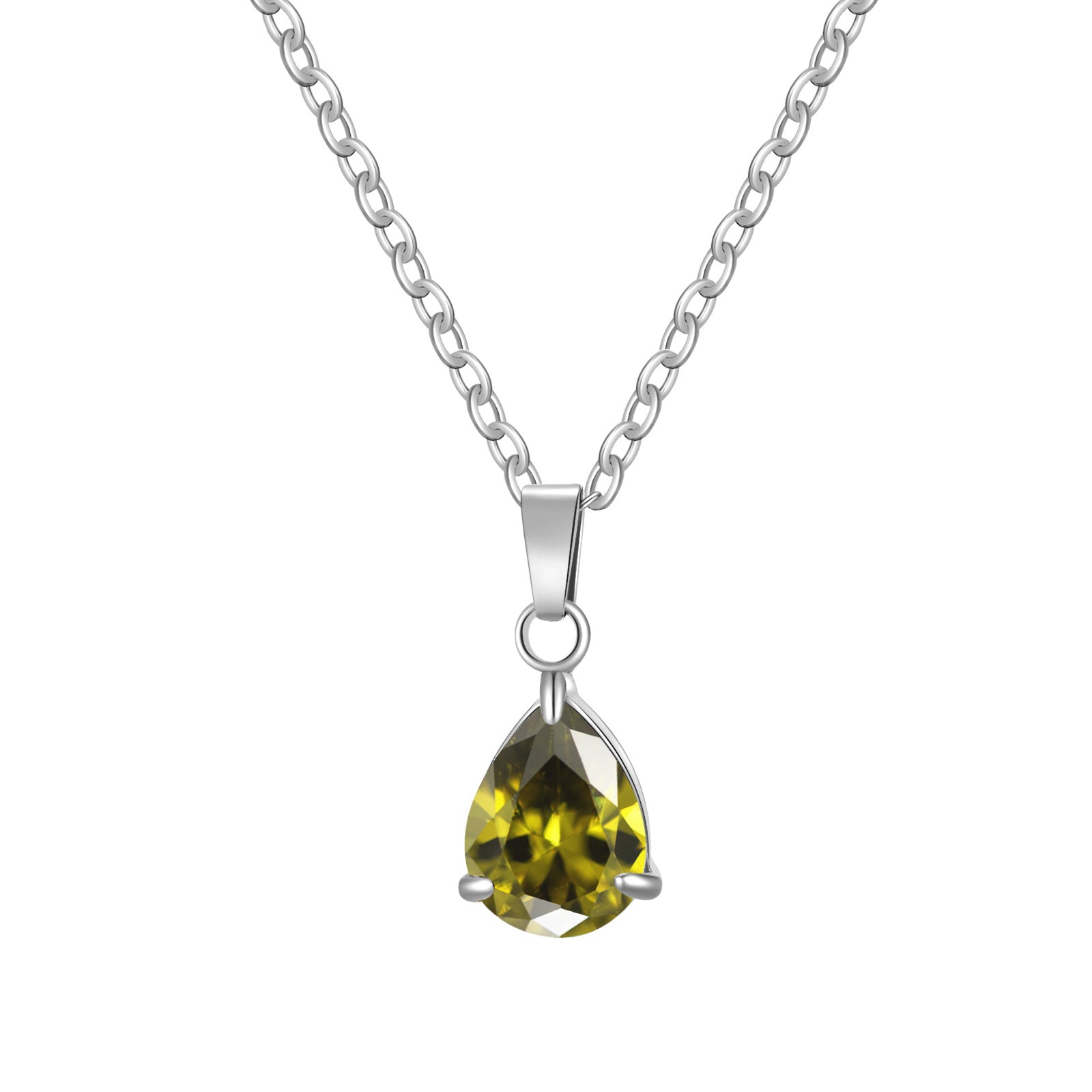 3A Water Drop Zircon Small Pendant Solitaire Pear-Shaped Zircon Womens Clavicle Chain Vera Lux