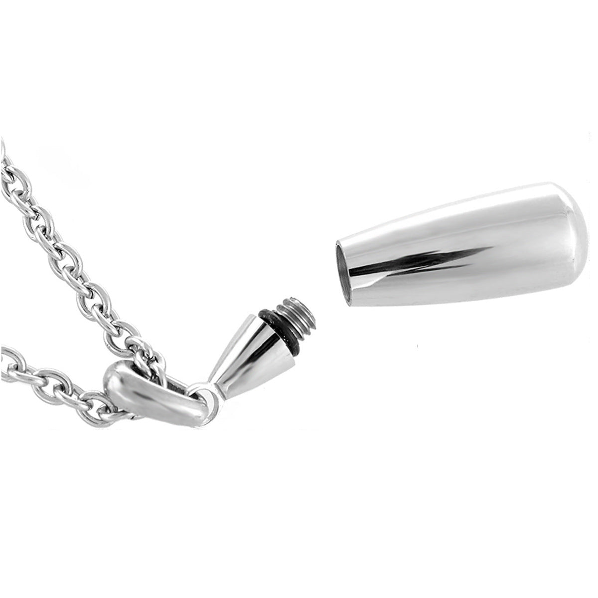 Stainless Steel Drop-shaped Openable Pendant Necklace Vera Lux
