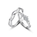 S999 Pure Silver Bind Your Love Couple Rings, Niche Design, Premium Light Luxury Pair Rings, Valentine's Day Gift Vera Lux