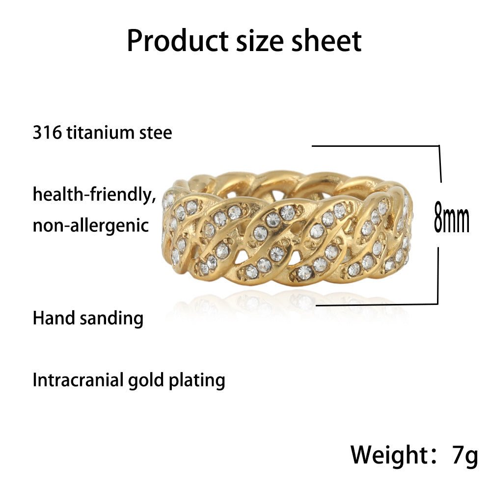 Personalized Punk Stainless Steel Chain Ring Vera Lux