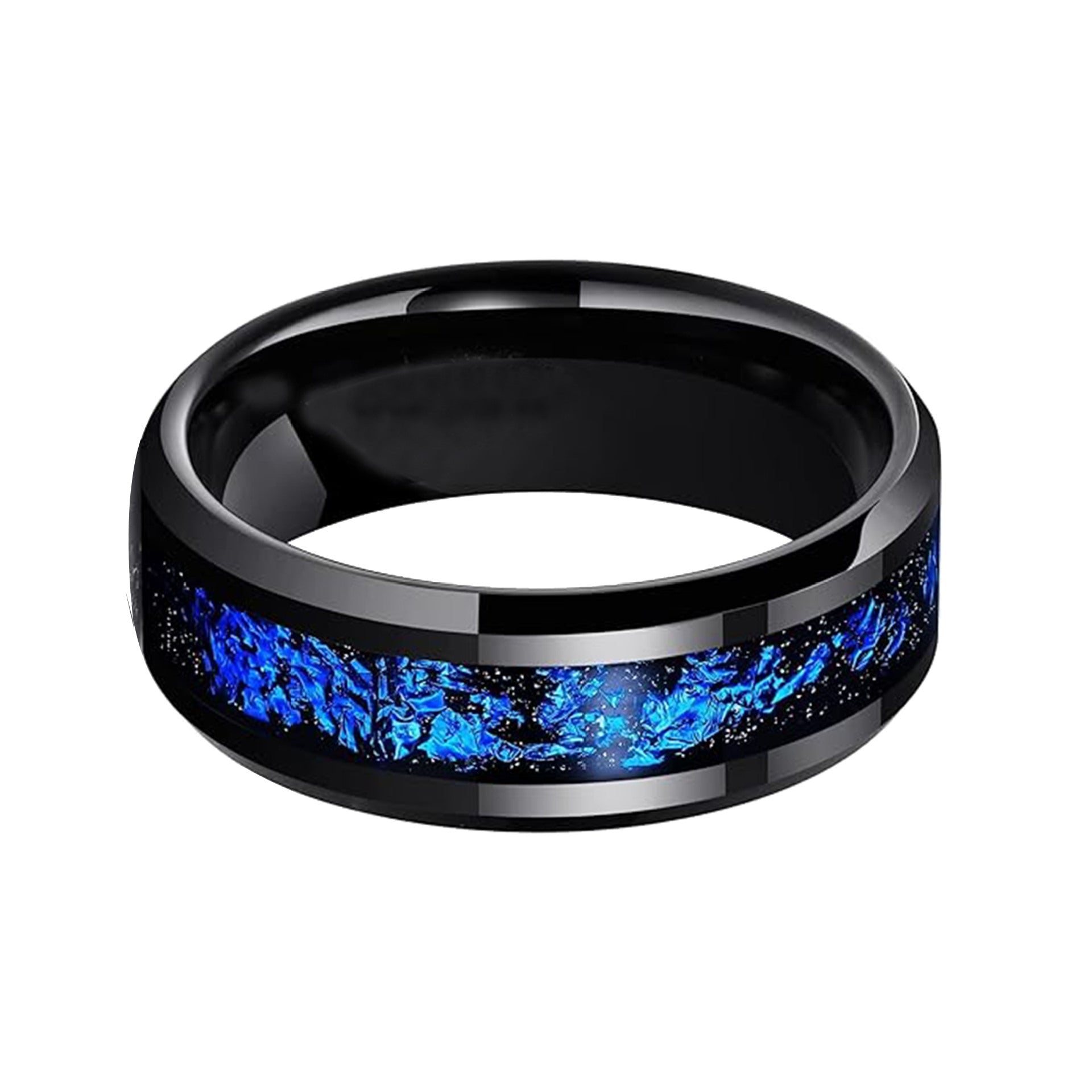 Tungsten Steel Blue Meteor Ring Vera Lux
