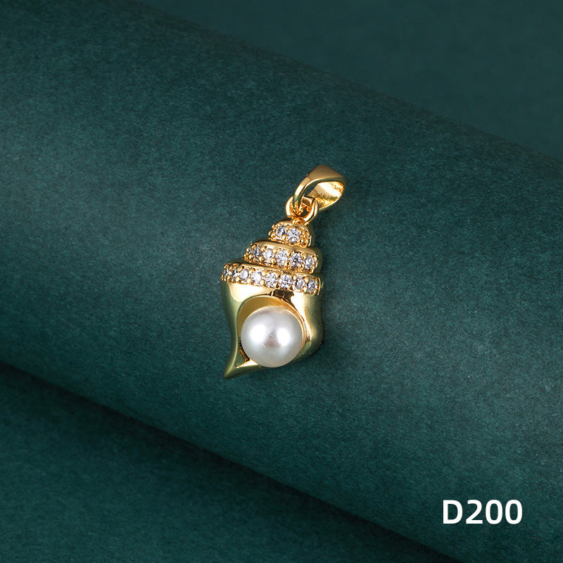 Copper Gold-plated Pendant With Zircon Inlay Single Pendant Vera Lux