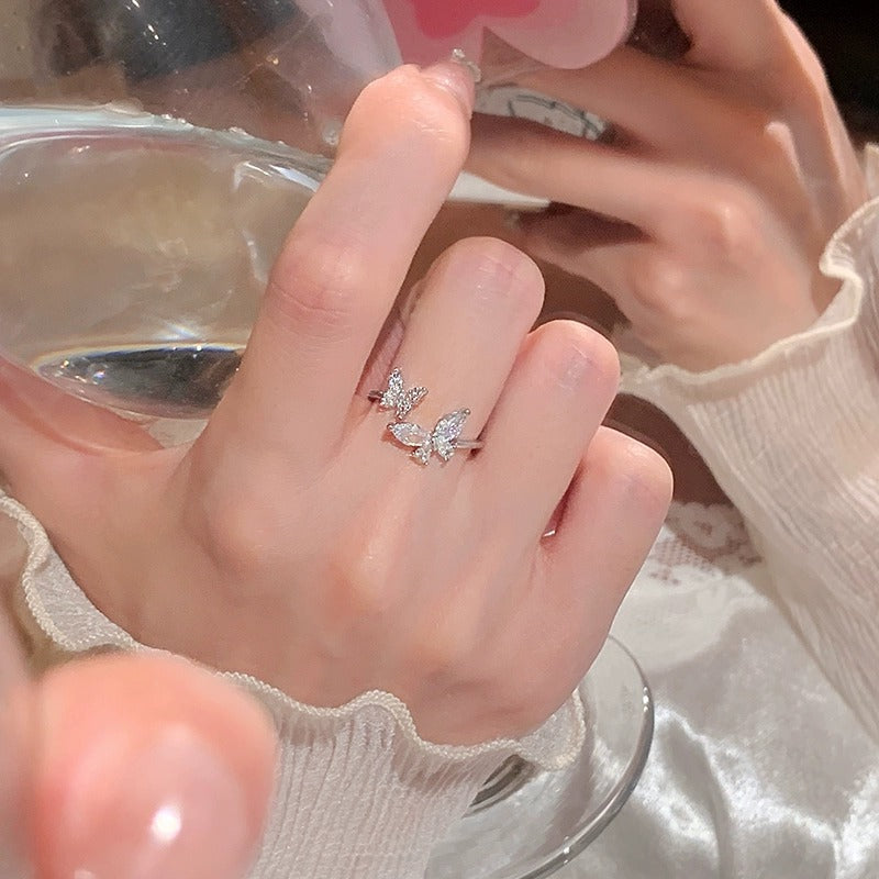Adjustable Open Butterfly Ring For Women, Minimalist Light Luxury, Delicate High Grade Jewelry Vera Lux