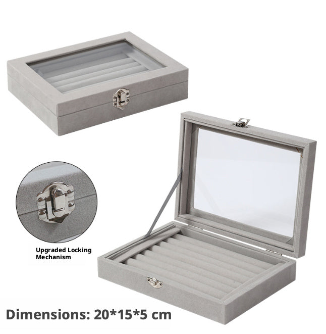 Suede Jewelry Box-Ring Cotton Model-Gray-1 piece Vera Lux