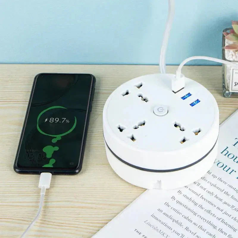EU Plug AC Outlet Smart Home Power Strip – Multipurpose Electrical Extension Cord with USB Ports & Fast Charging Whatever the Treasure
