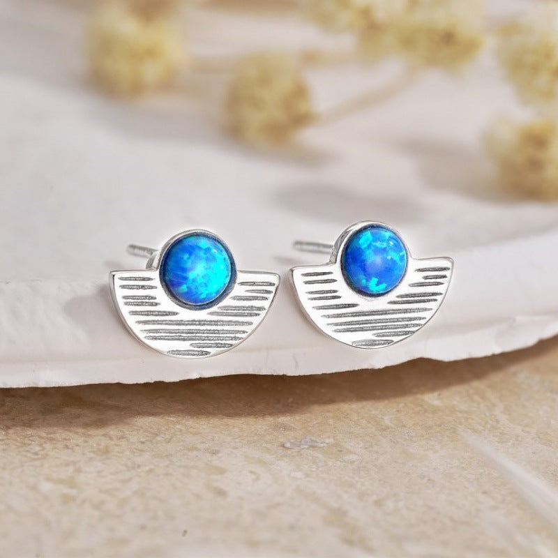 S925 Sterling Silver Opal Earrings For Women Niche Design Style Vera Lux