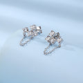 S925 Silver Asymmetric Multicolor Zircon Tassel Drop Earrings, Women Unique Versatile Dangle Jewelry Vera Lux