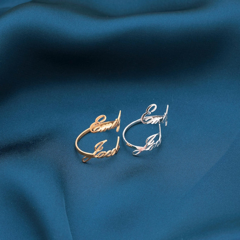 Customized Double Name Open Ring Vera Lux