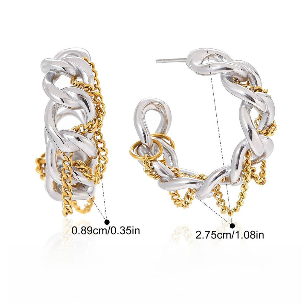 18K gold autumn/winter high-end tassel stud earrings Vera Lux