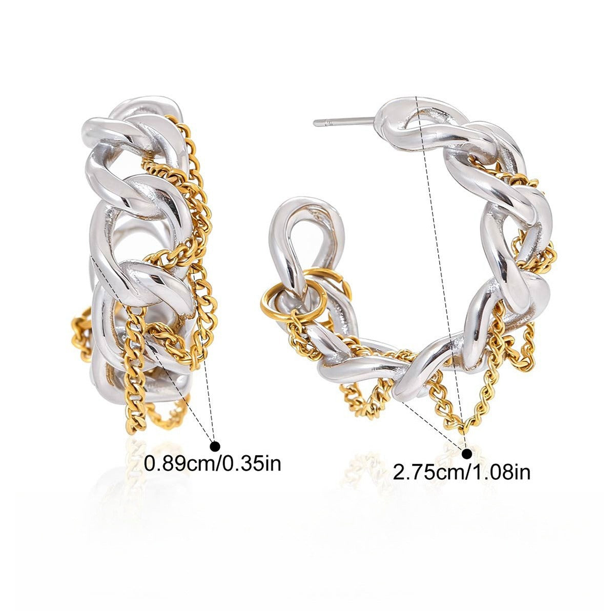 18K gold autumn/winter high-end tassel stud earrings Vera Lux