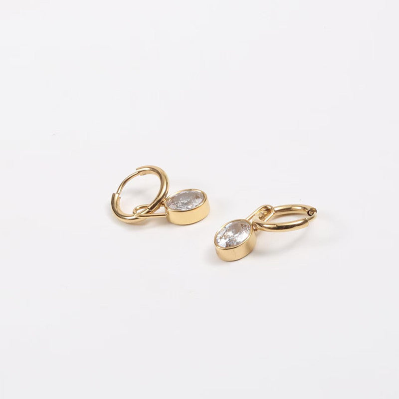 316 Stainless Steel Cartilage Piercing Earring, Single, Diamond-Encrusted Nose Hoop Vera Lux