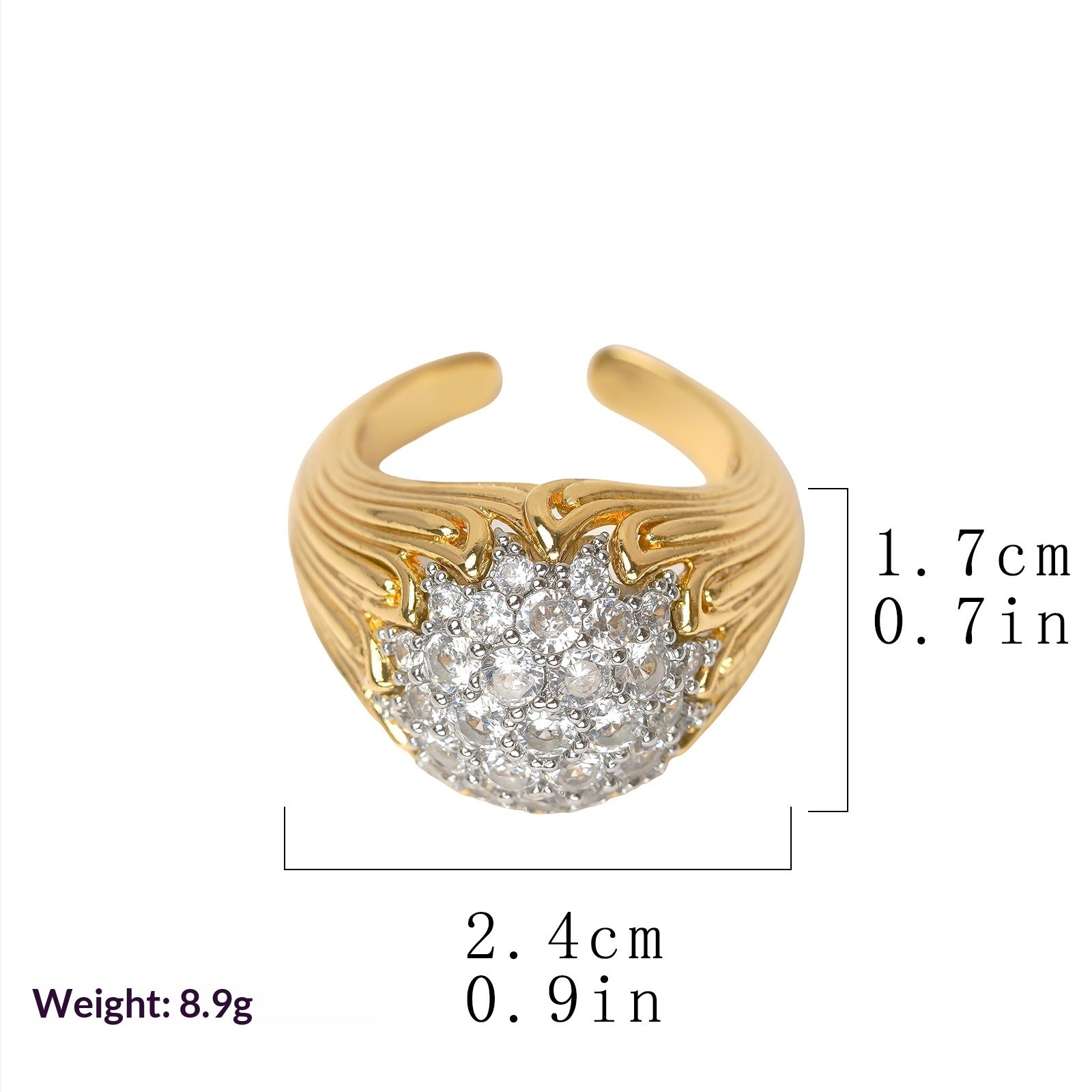 Fashionable Vintage Diamond-Encrusted Elegant Ring Vera Lux