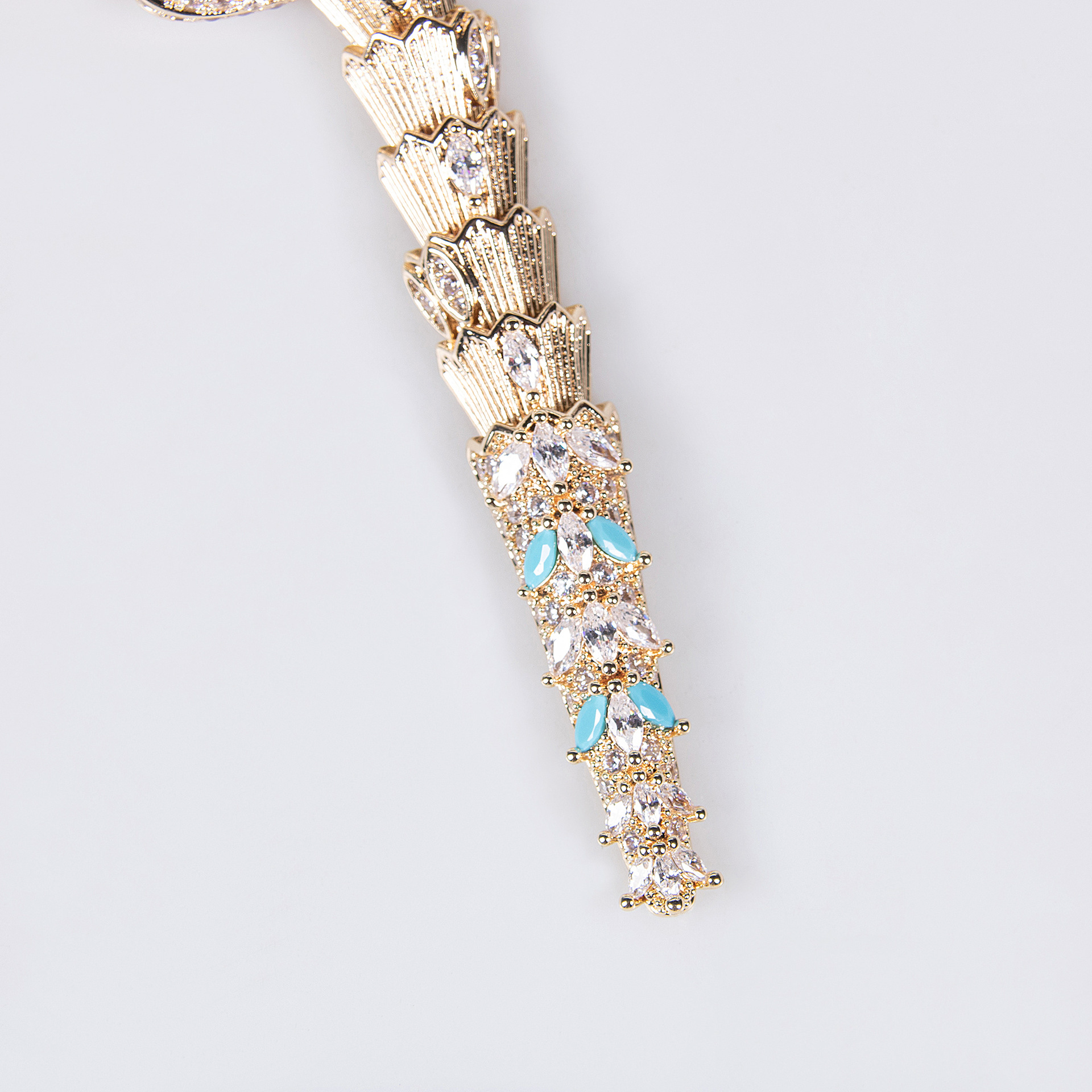 S925 Silver and Zircon Snake-Design Necklace and Earrings Jewelry Set Vera Lux