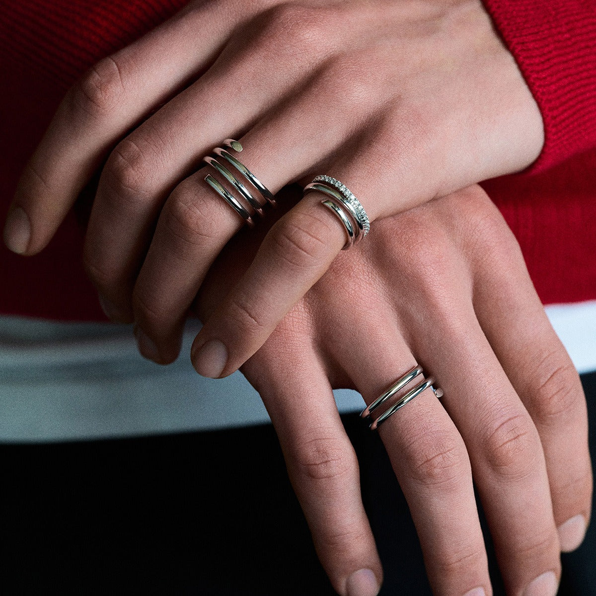 18K Gold Titanium Steel Spring Ring Vera Lux