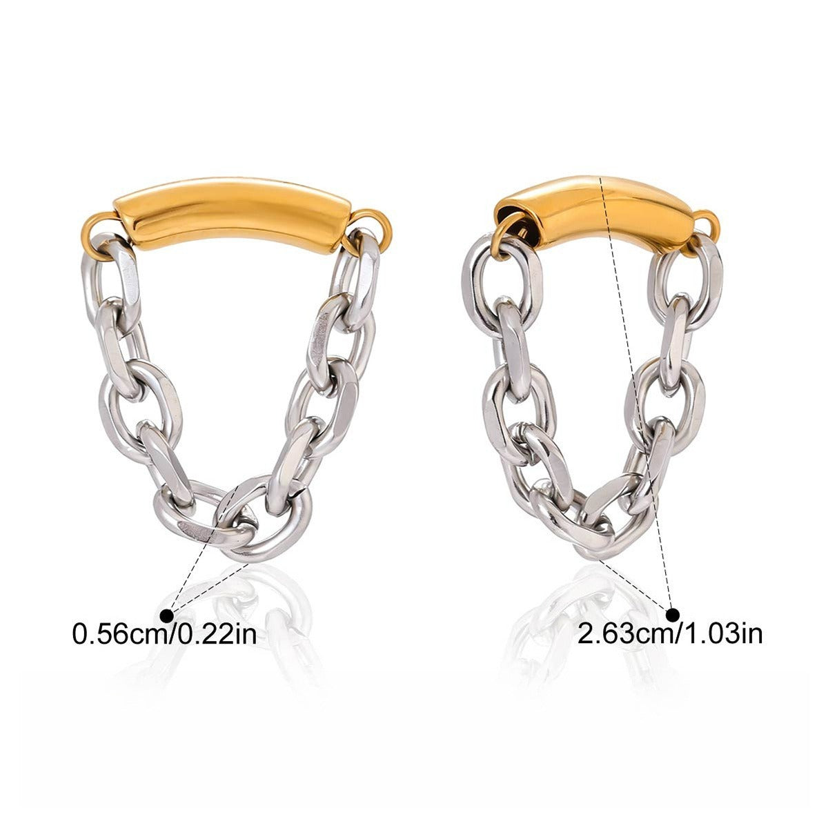 18K gold and S925 silver two-tone tassel ear cuff earring Vera Lux