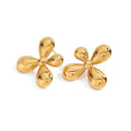 18K gold flower-shaped earrings with classic and simple design Vera Lux