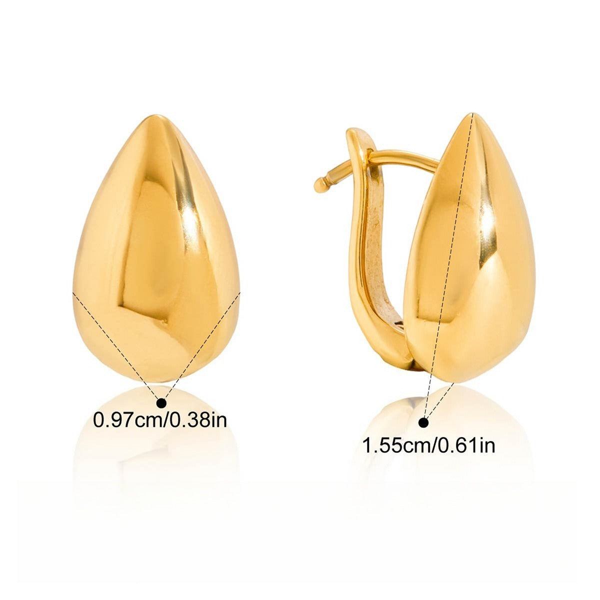18K gold lightweight luxury and high-end style teardrop earrings Vera Lux