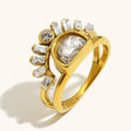 Retro Stainless Steel Sun Double-Ring For Women Vera Lux