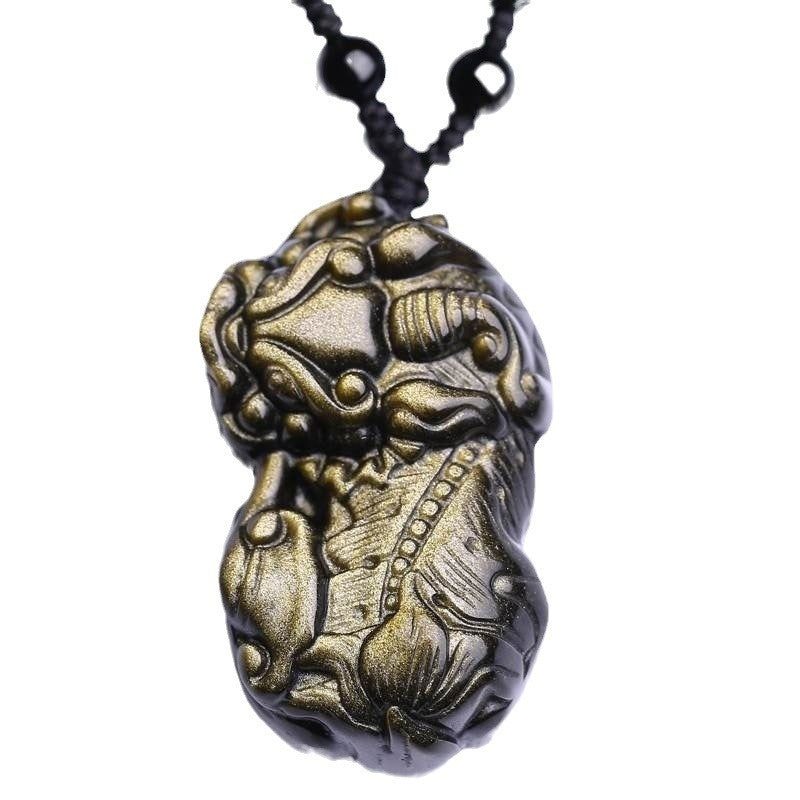 Natural Citrine Pixiu Pendant Necklace For Men Vera Lux