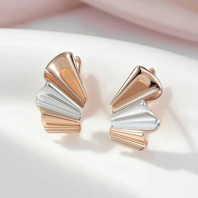 Rose Gold Zircon Geometric Earrings Vera Lux