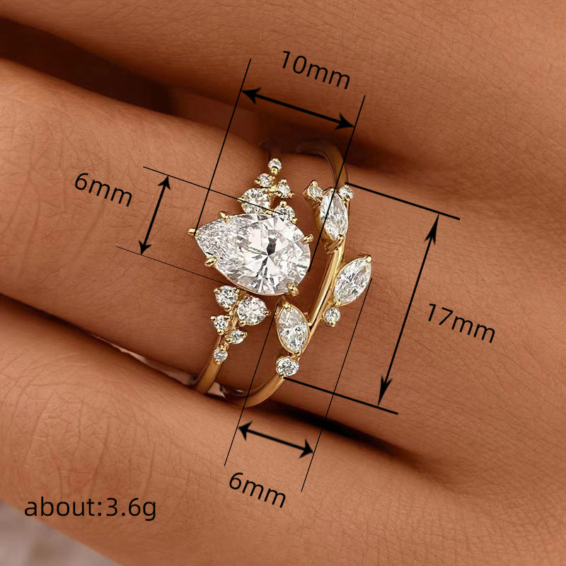 Branch-and-Leaf Fashion Zircon Personalized Ring Vera Lux