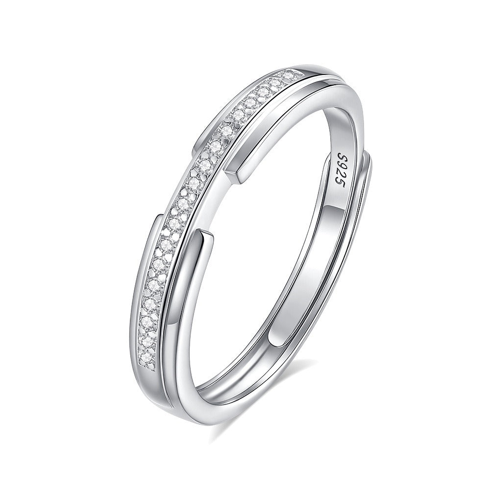 S925 silver diamond couple ring Vera Lux