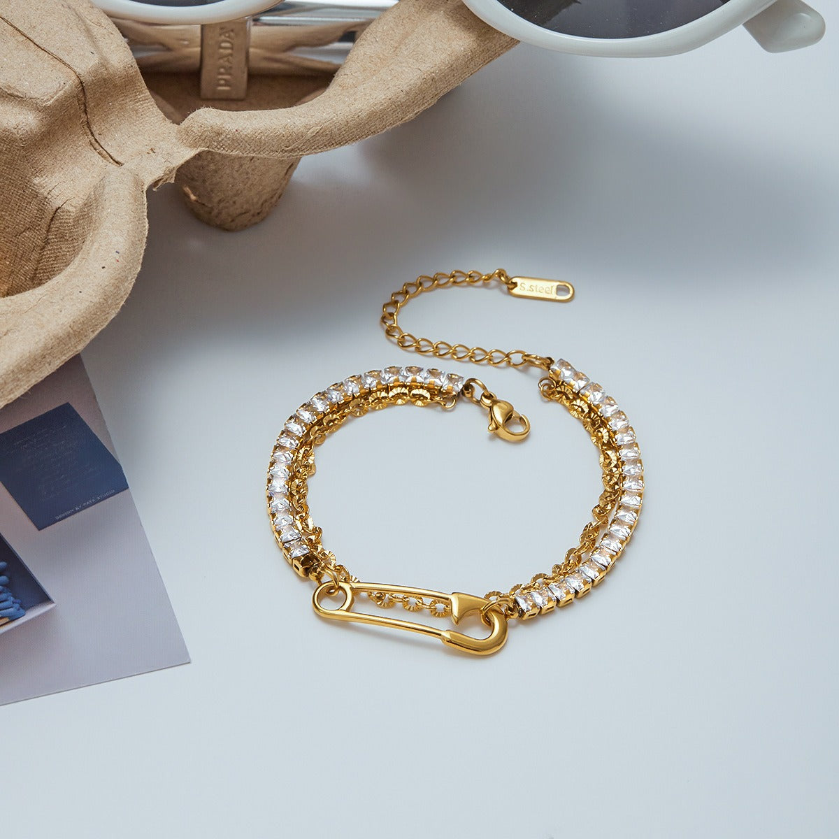 18K gold light luxury high-end zircon bracelet Vera Lux