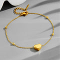 3D Heart 18k Gold Titanium Steel Anklet Vera Lux
