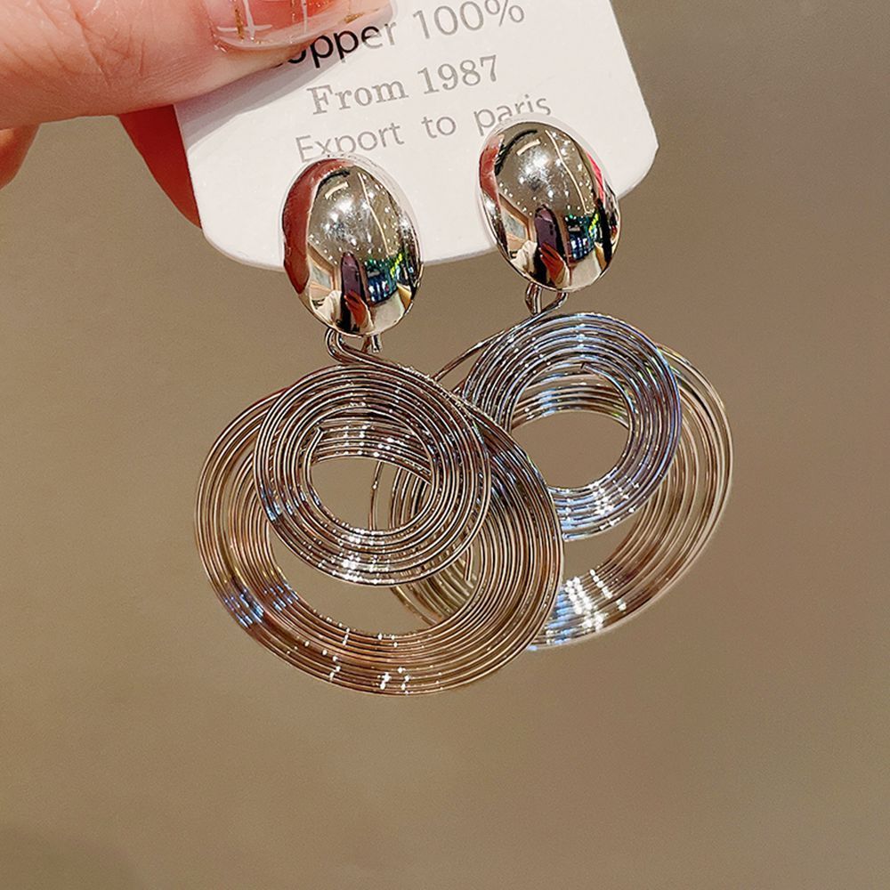 Metal Round Hoop Earrings, European American Cold Style, Bold Niche Hot Sale Jewelry Vera Lux
