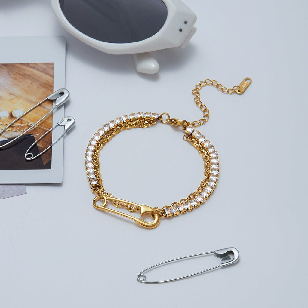 18K gold light luxury high-end zircon bracelet Vera Lux