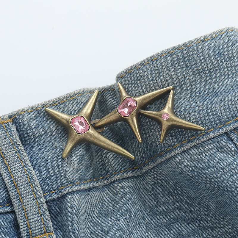 Triple-star waist buckle-copper-alloy-1 pair Vera Lux