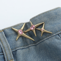 Triple-star waist buckle-copper-alloy-1 pair Vera Lux