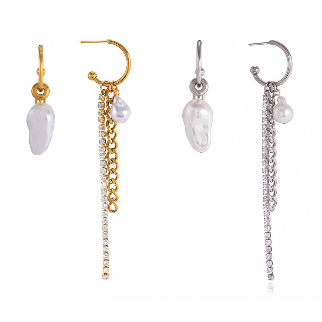Pearl Tassel Stainless Steel Earrings Vera Lux