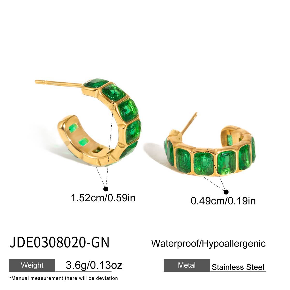 Green Zircon Hoop Earring Collection Vera Lux